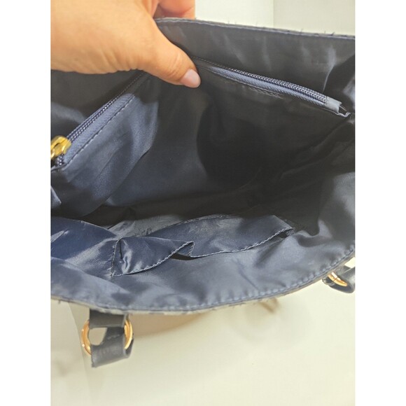 Tommy Hilfiger Black Handbag Purse TH Print Gold Hardware faux leather trim EUC - Picture 8 of 10